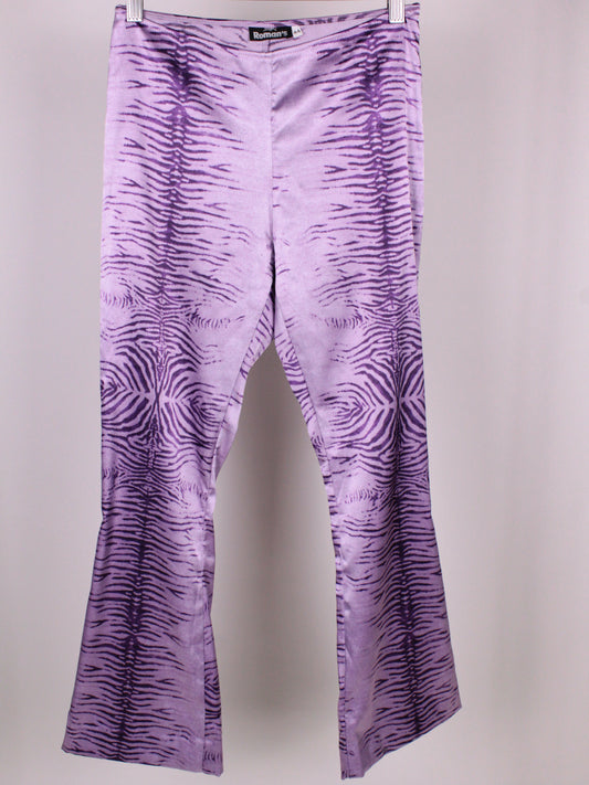 Pantaloni Vintage Roman's Flare Animalier Lilla – Taglia 44