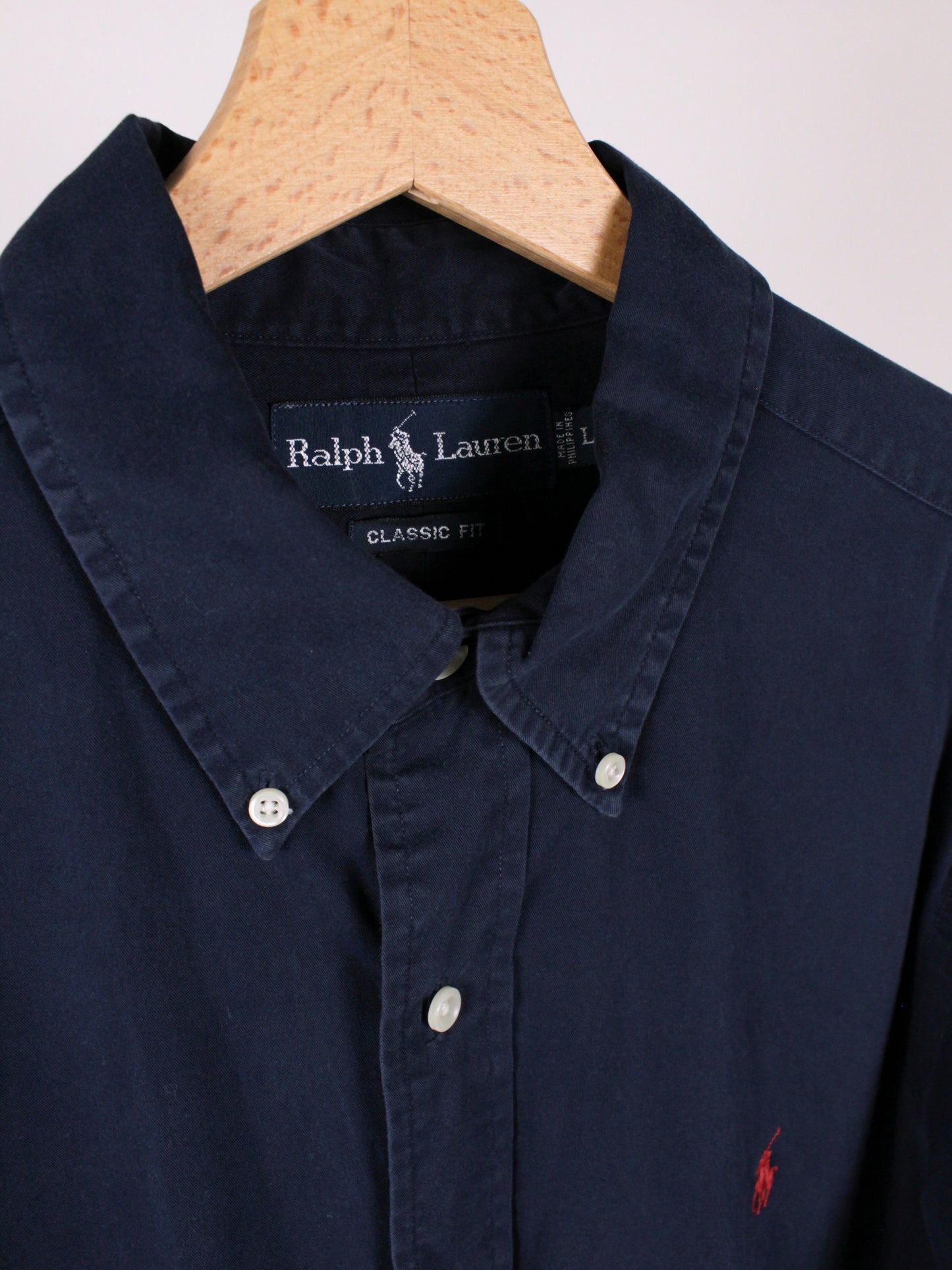 Camicia Ralph Lauren Classic Fit Blu Navy con Logo Ricamato