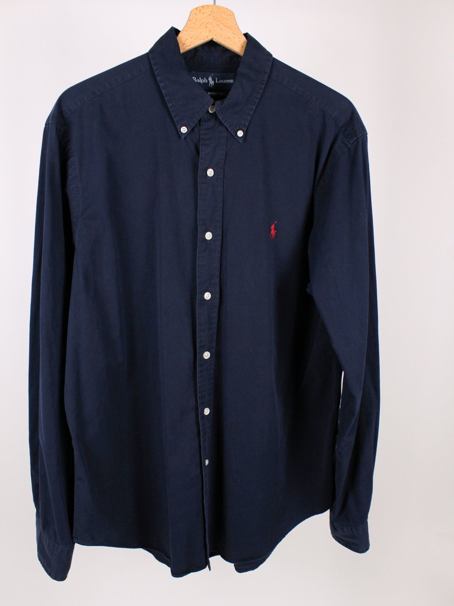 Camicia Ralph Lauren Classic Fit Blu Navy con Logo Ricamato