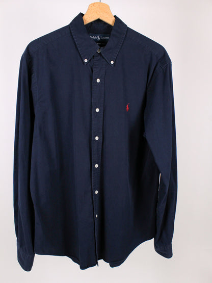 Camicia Ralph Lauren Classic Fit Blu Navy con Logo Ricamato