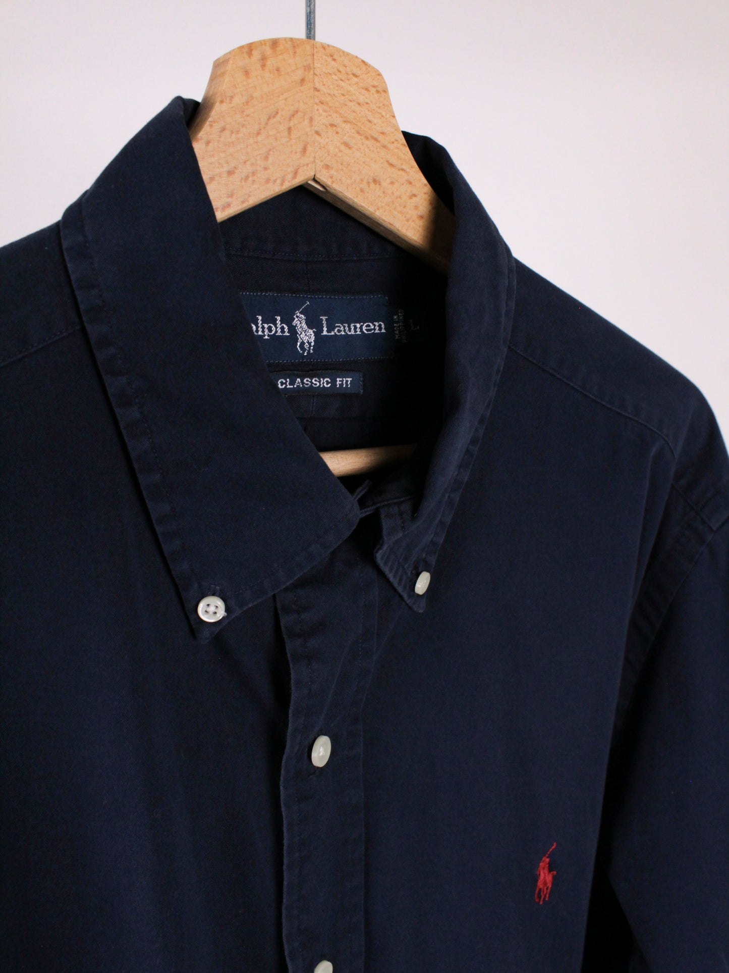 Camicia Ralph Lauren Classic Fit Blu Navy con Logo Ricamato