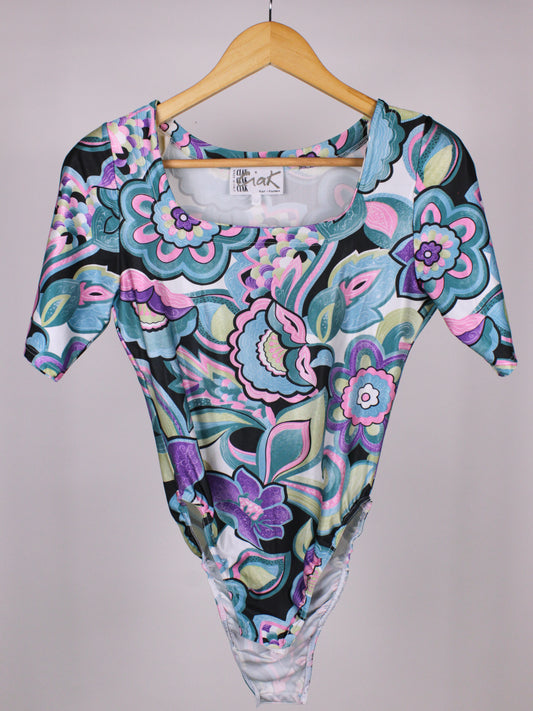 Body vintage fantasia floreale anni '90 – Made in Italy