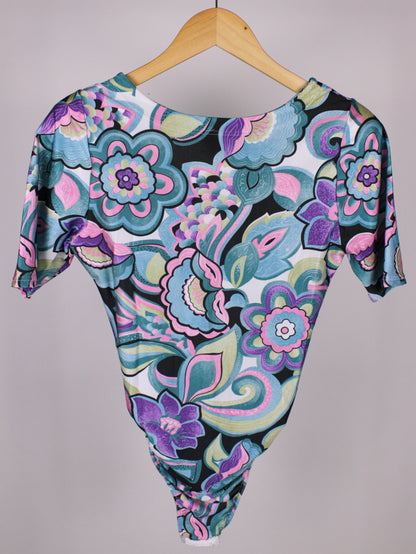 Body vintage fantasia floreale anni '90 – Made in Italy