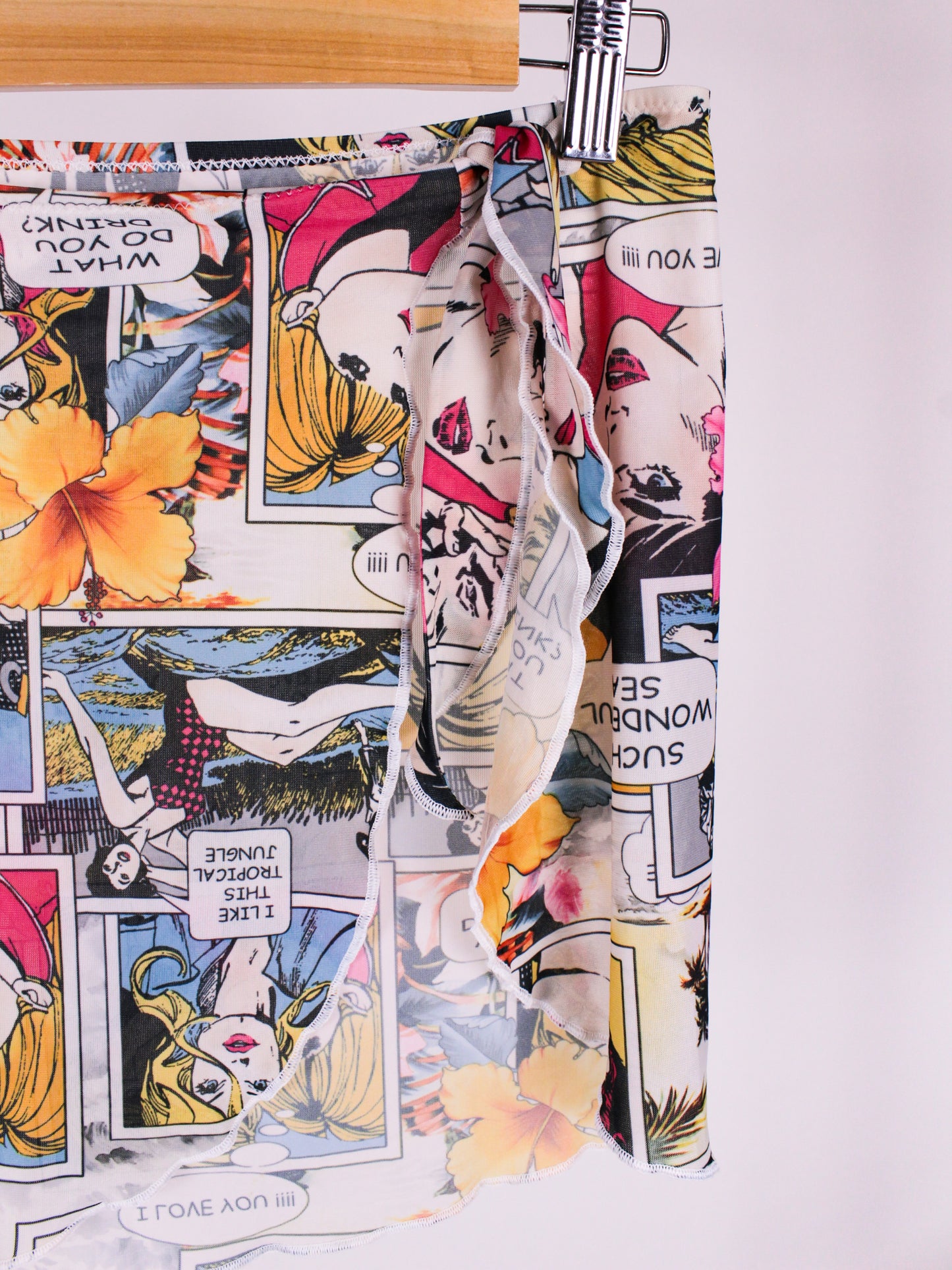 Pareo vintage Made in Italy in Lycra fantasia pop art – Y2K
