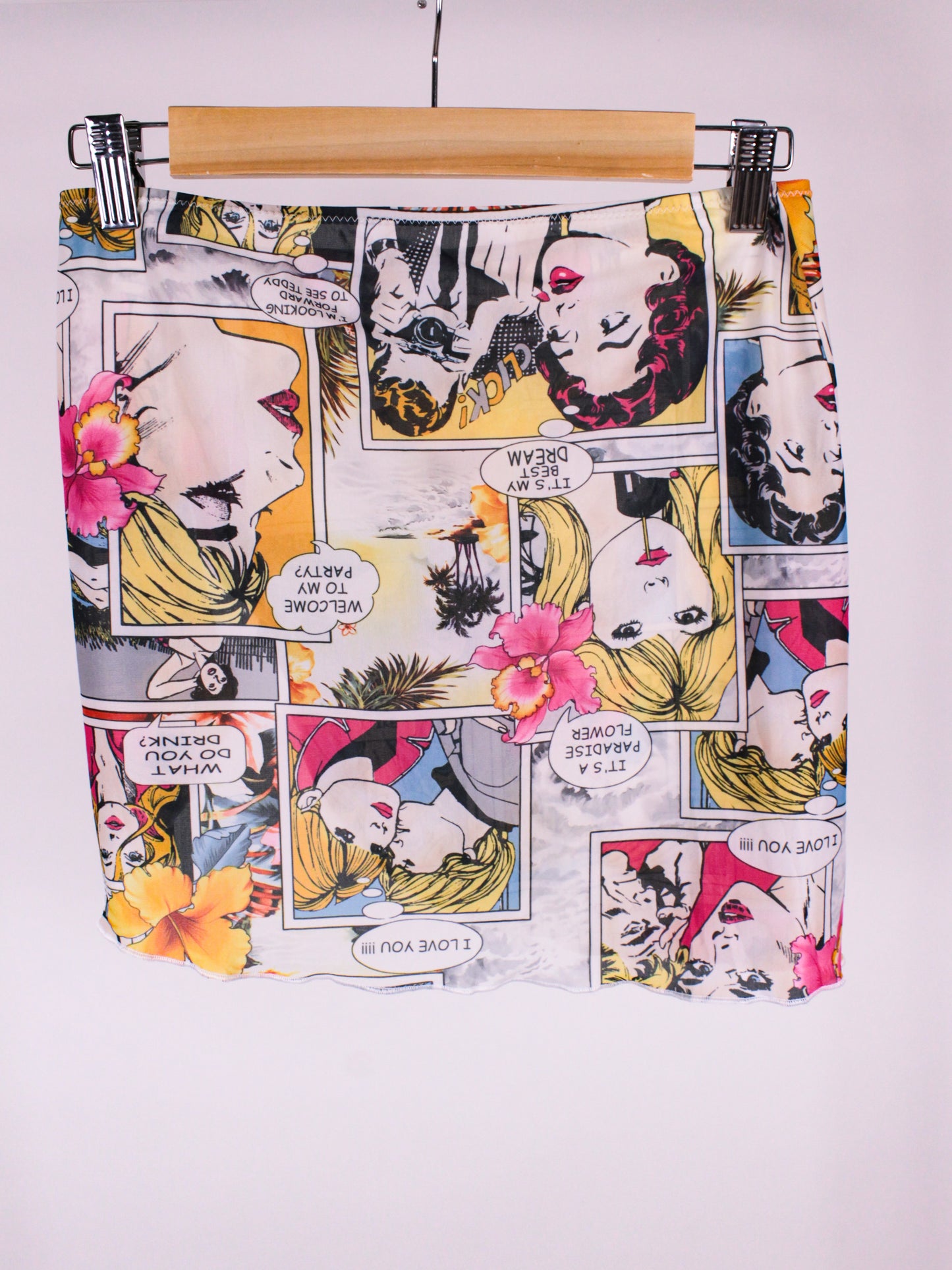 Pareo vintage Made in Italy in Lycra fantasia pop art – Y2K