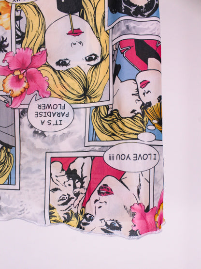 Pareo vintage Made in Italy in Lycra fantasia pop art – Y2K