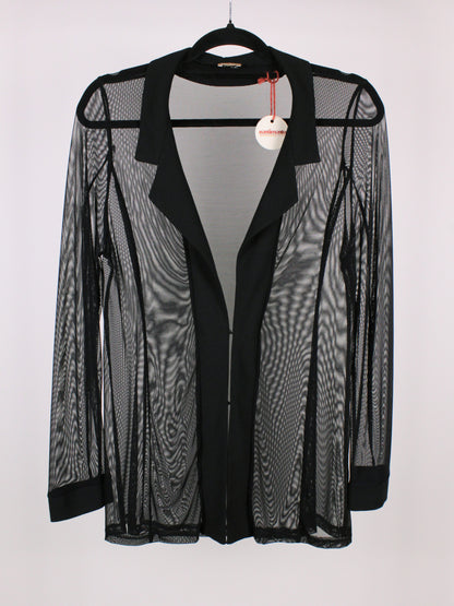 Camicia in tulle trasparente Philippe Matignon Vintage nera con colletto