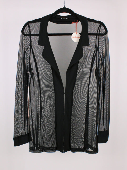 Camicia in tulle trasparente Philippe Matignon Vintage nera con colletto