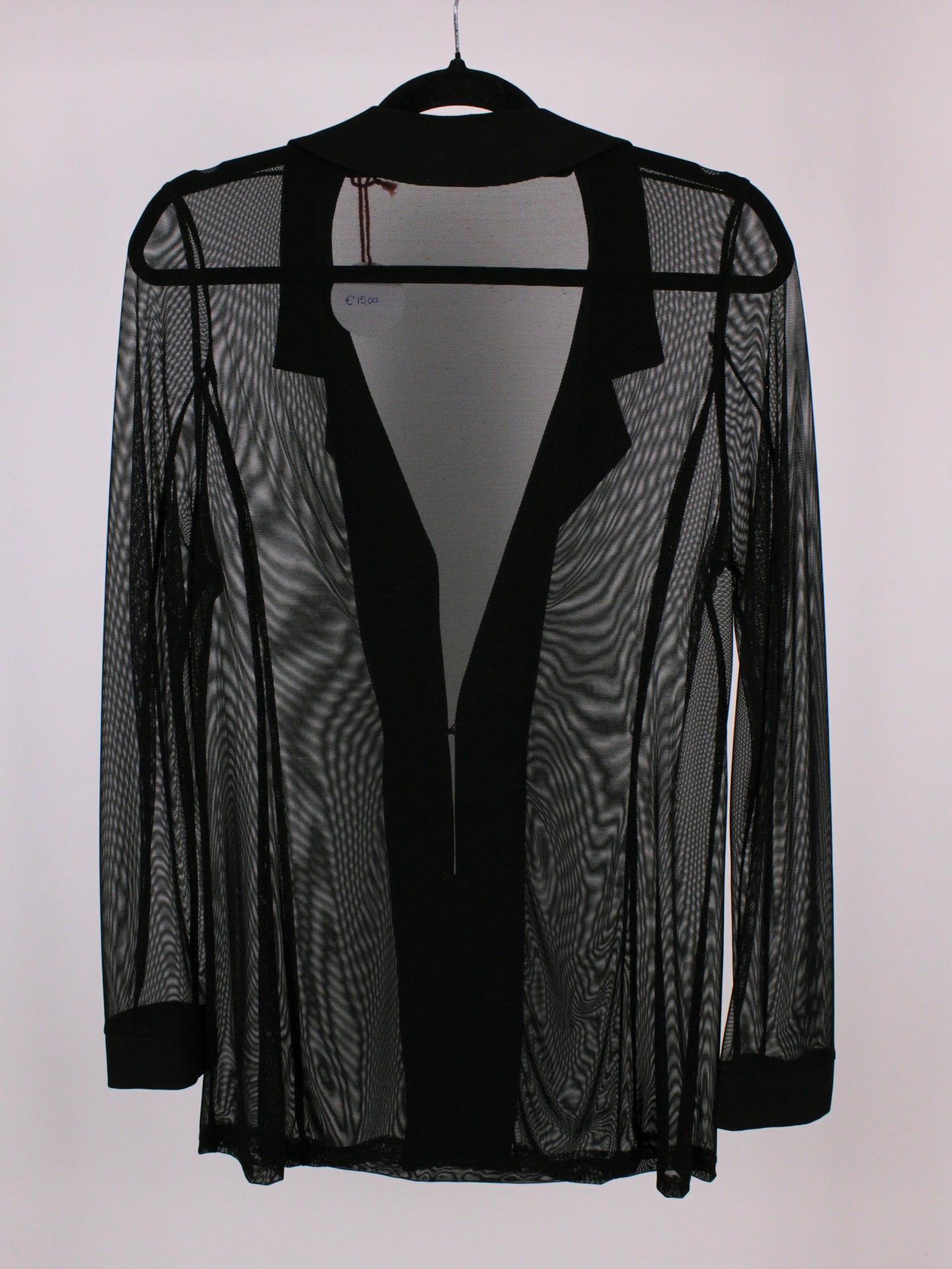 Camicia in tulle trasparente Philippe Matignon Vintage nera con colletto