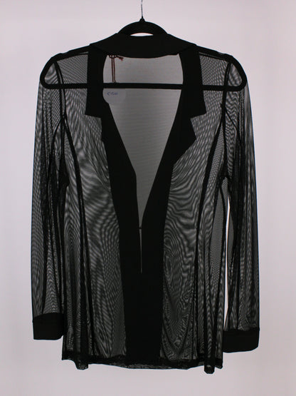 Camicia in tulle trasparente Philippe Matignon Vintage nera con colletto