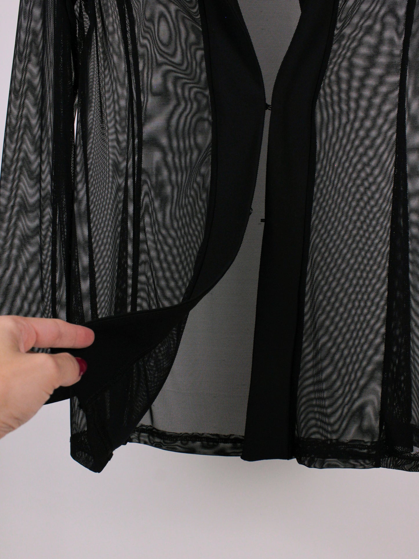 Camicia in tulle trasparente Philippe Matignon Vintage nera con colletto