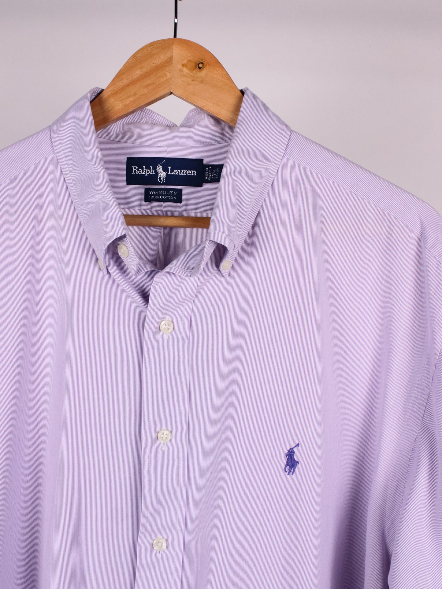 Ralph Lauren Yarmouth – Camicia Oxford a righe lilla | Vintage