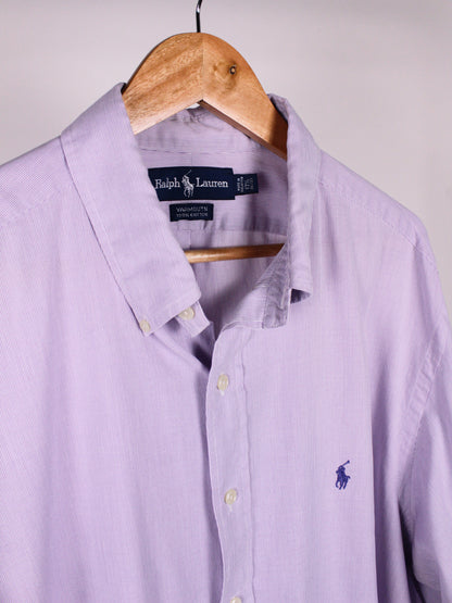 Ralph Lauren Yarmouth – Camicia Oxford a righe lilla | Vintage