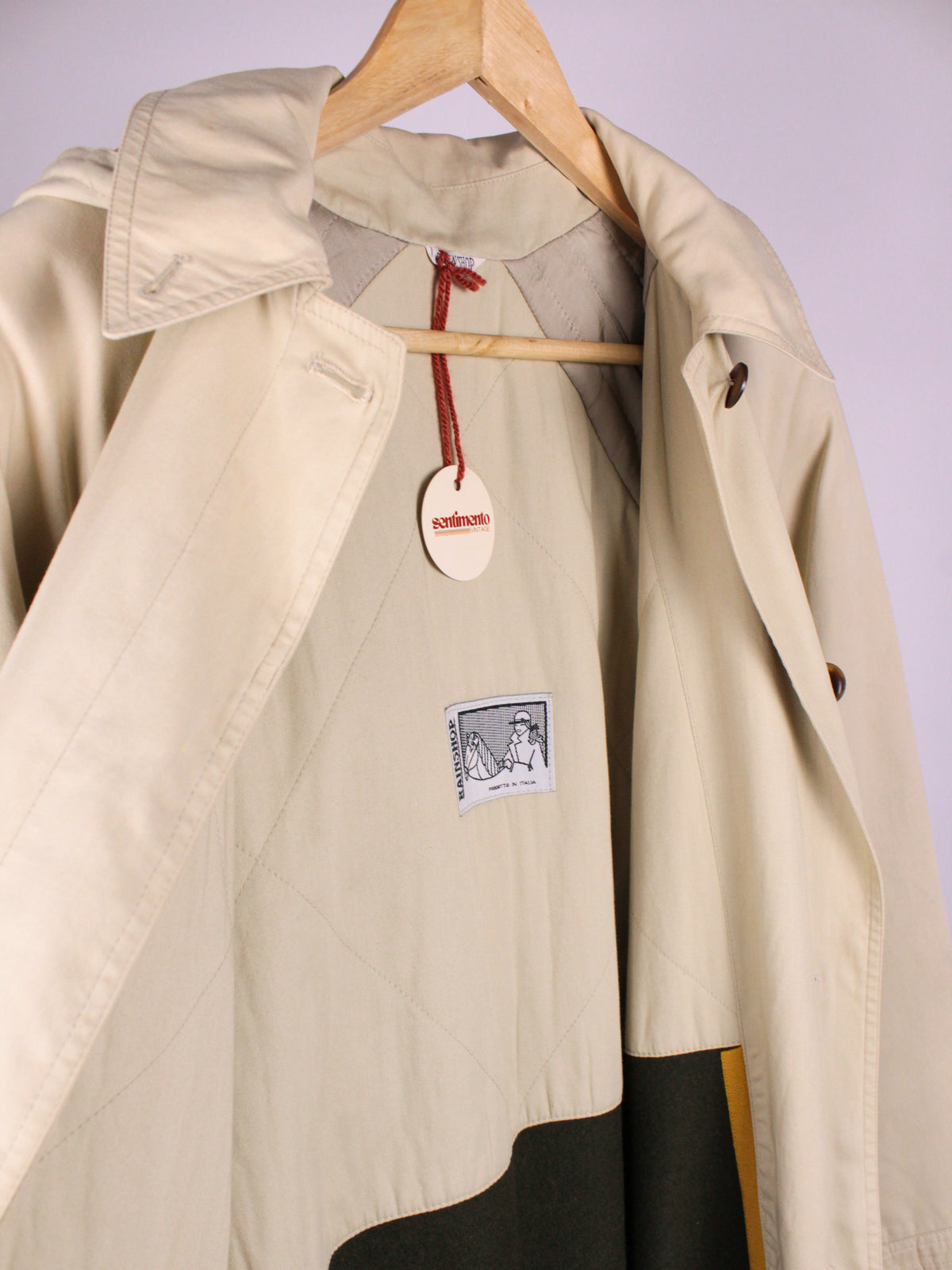 Trench impermeabile vintage beige - Made in Italy