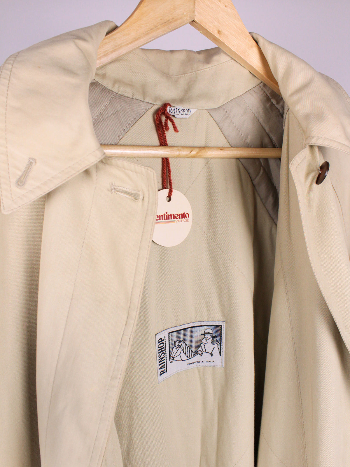 Trench impermeabile vintage beige - Made in Italy