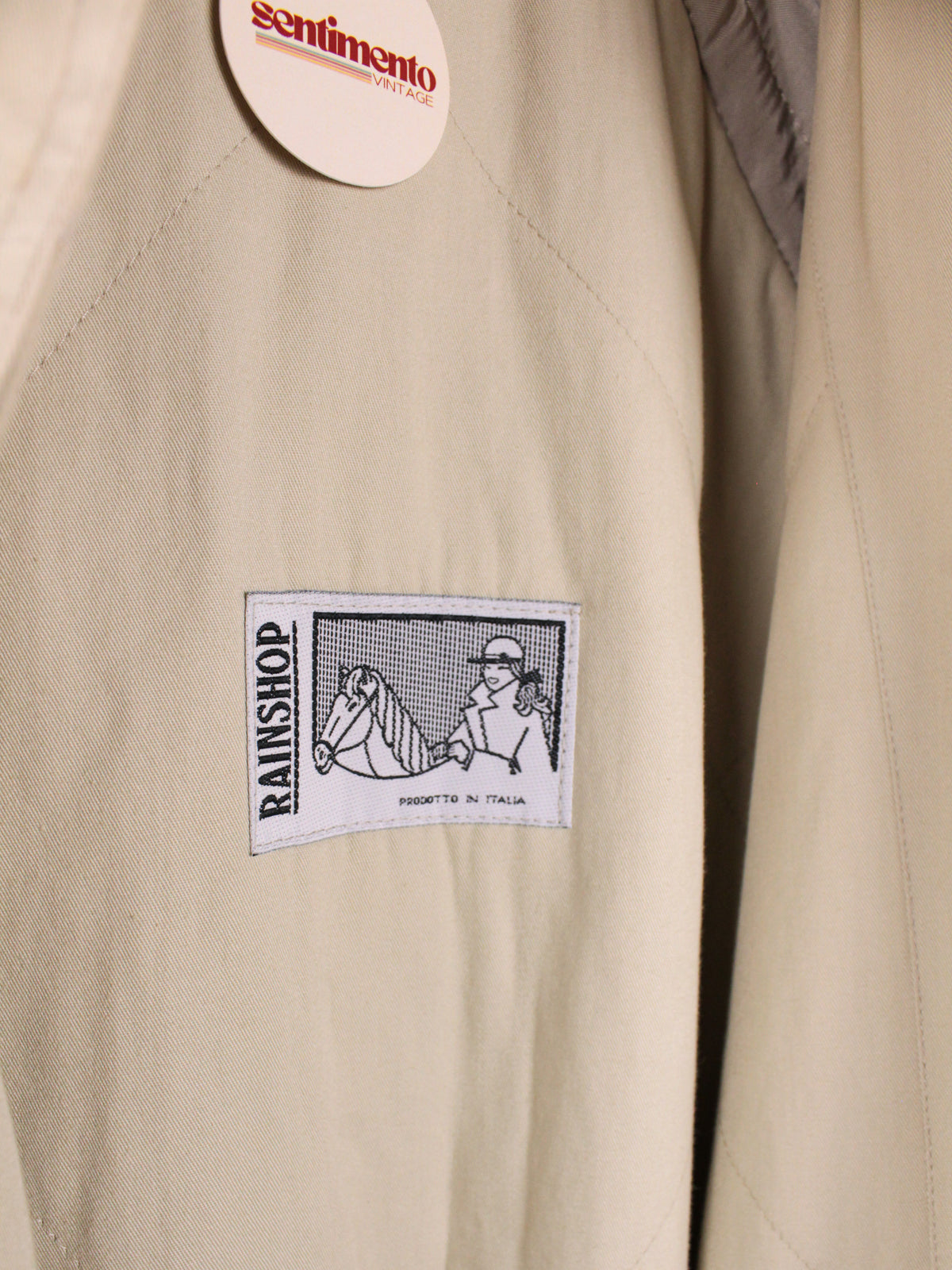 Trench impermeabile vintage beige - Made in Italy
