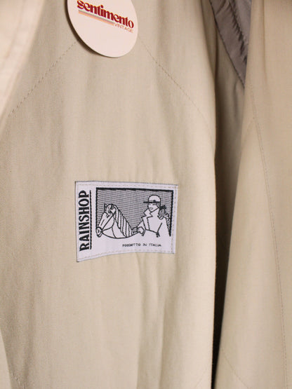 Trench impermeabile vintage beige - Made in Italy
