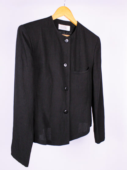 Giacca vintage nera in lino e viscosa – anni '80