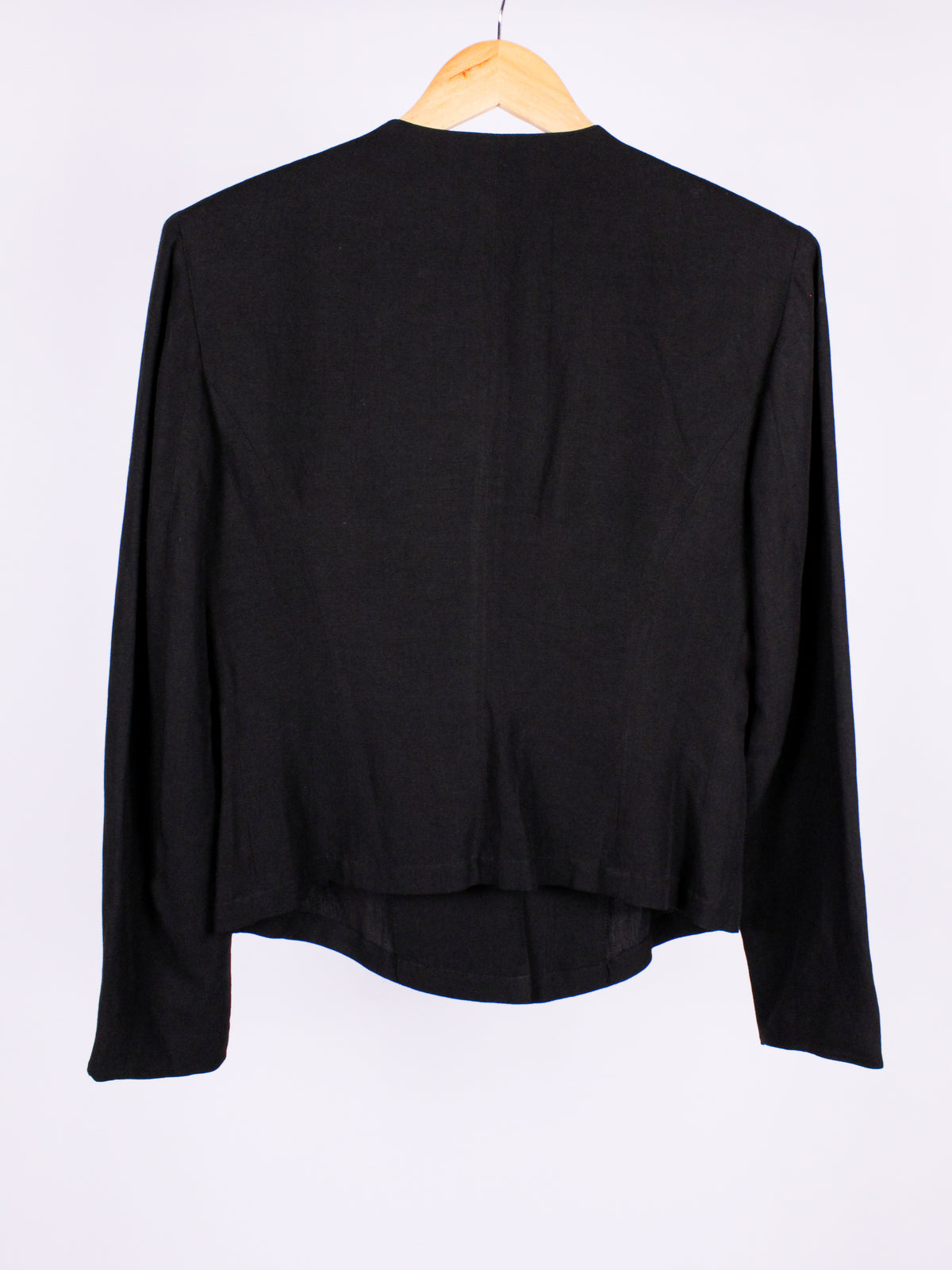 Giacca vintage nera in lino e viscosa – anni '80