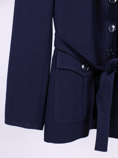 MAX MARA – Giacca vintage blu navy con cintura | Fine anni ’70