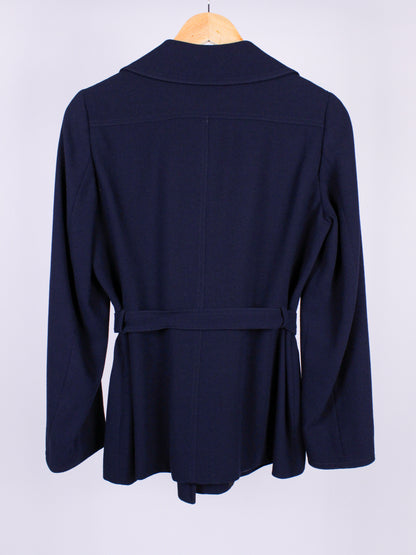 MAX MARA – Giacca vintage blu navy con cintura | Fine anni ’70