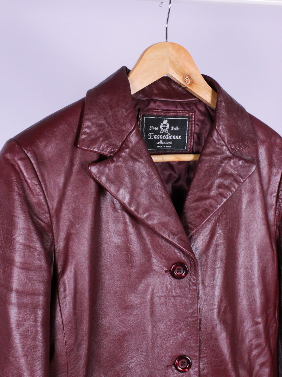 Trench Vintage in Vera Pelle Bordeaux – Made in Italy