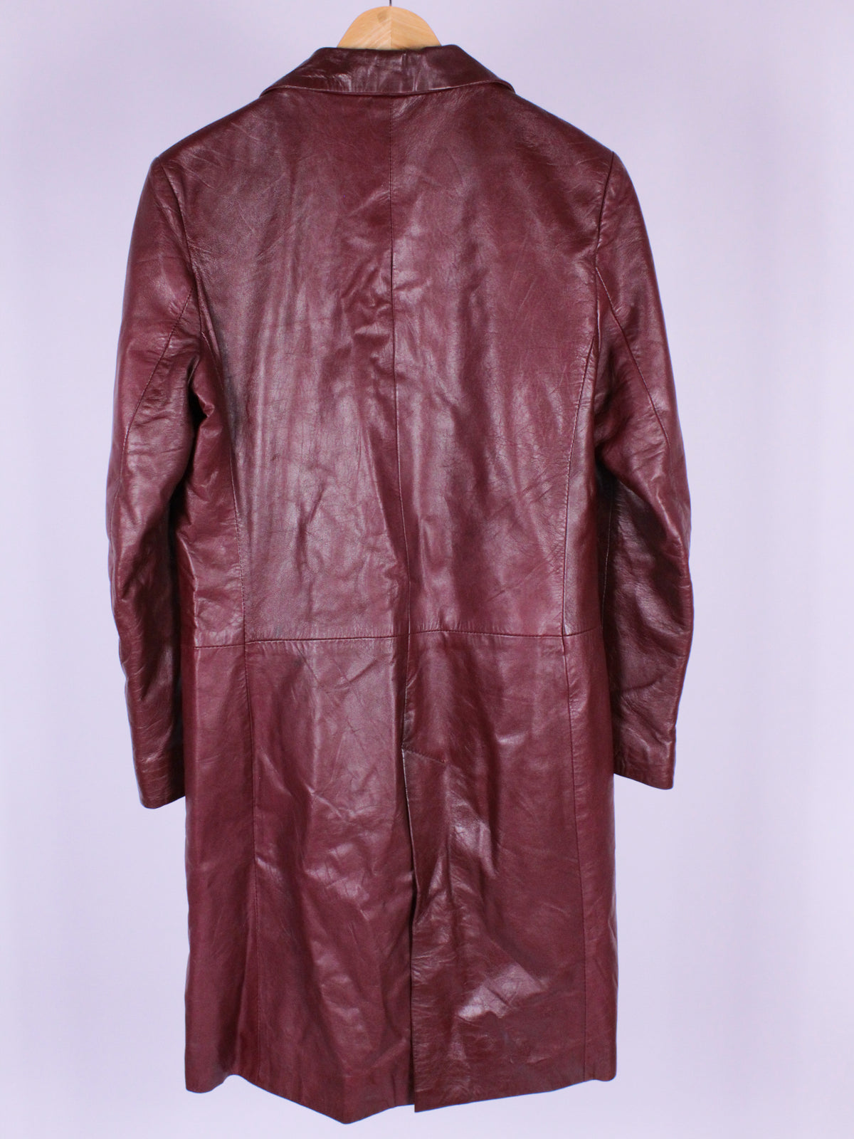 Trench Vintage in Vera Pelle Bordeaux – Made in Italy