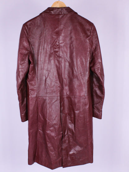 Trench Vintage in Vera Pelle Bordeaux – Made in Italy