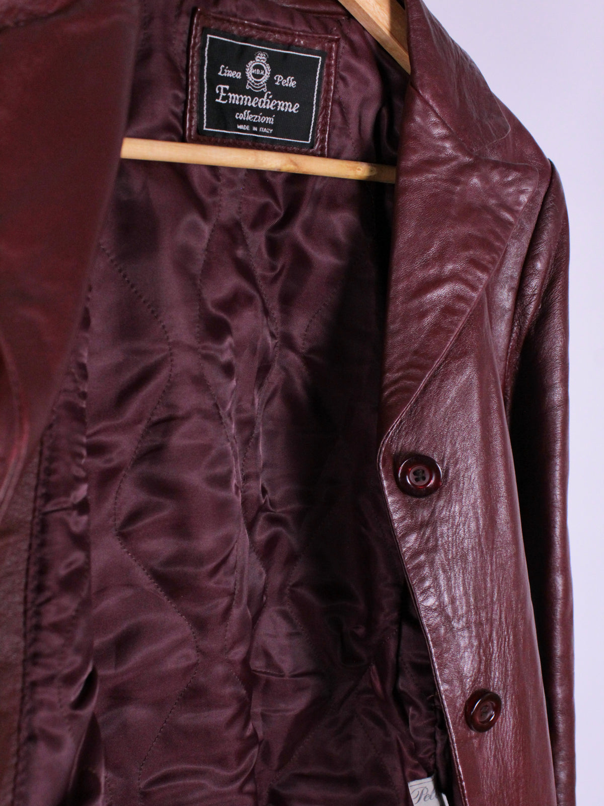 Trench Vintage in Vera Pelle Bordeaux – Made in Italy