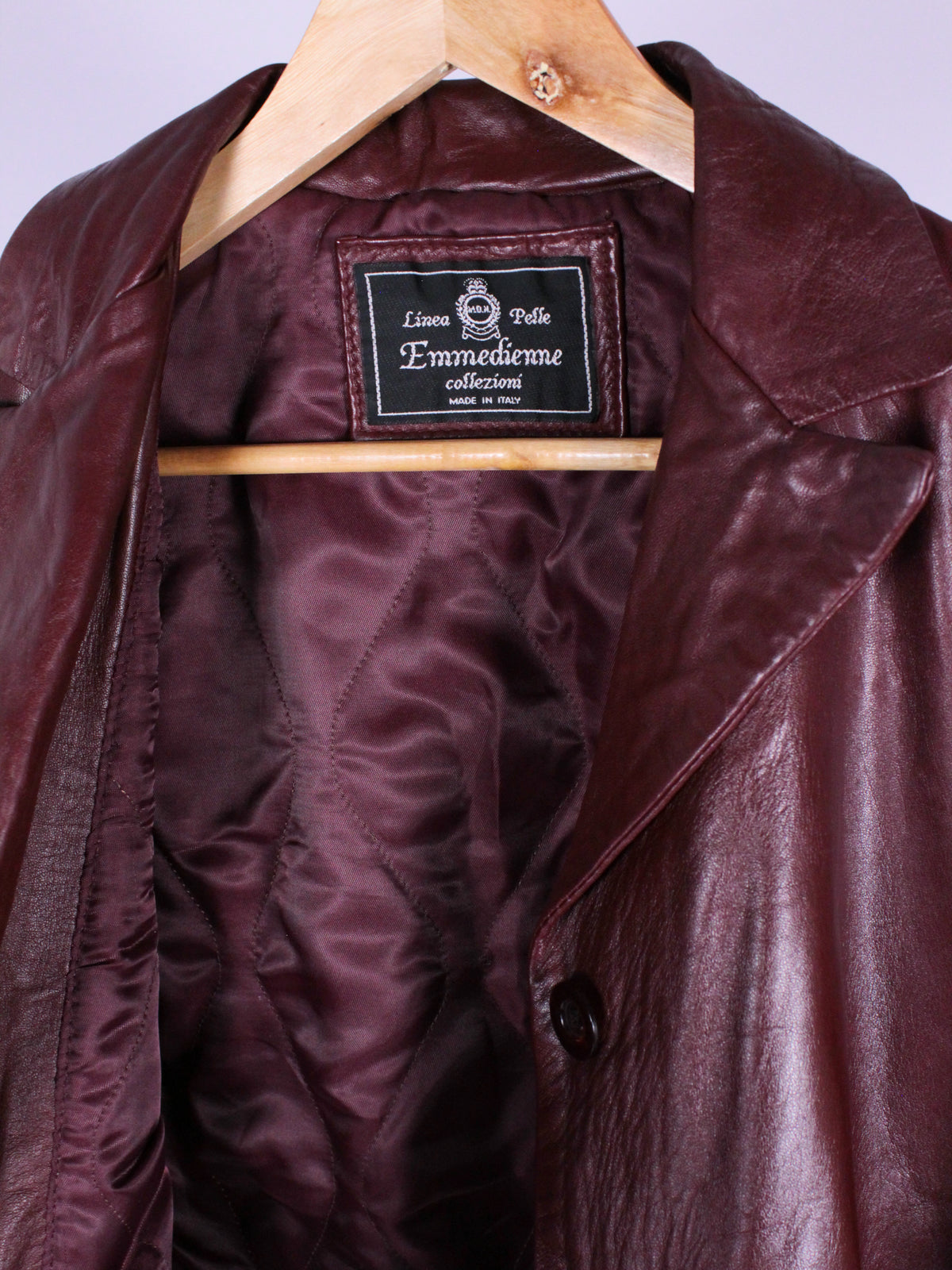 Trench Vintage in Vera Pelle Bordeaux – Made in Italy