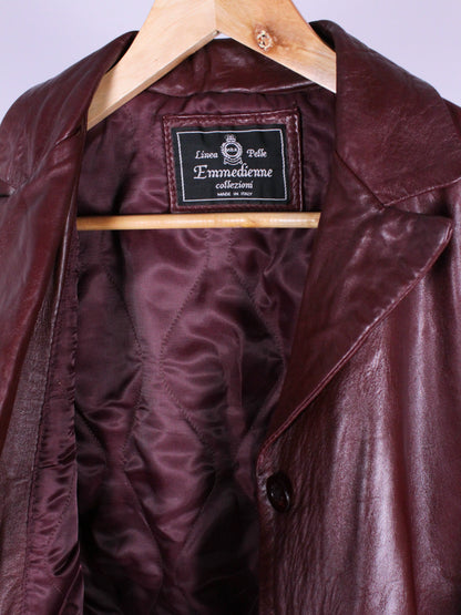 Trench Vintage in Vera Pelle Bordeaux – Made in Italy