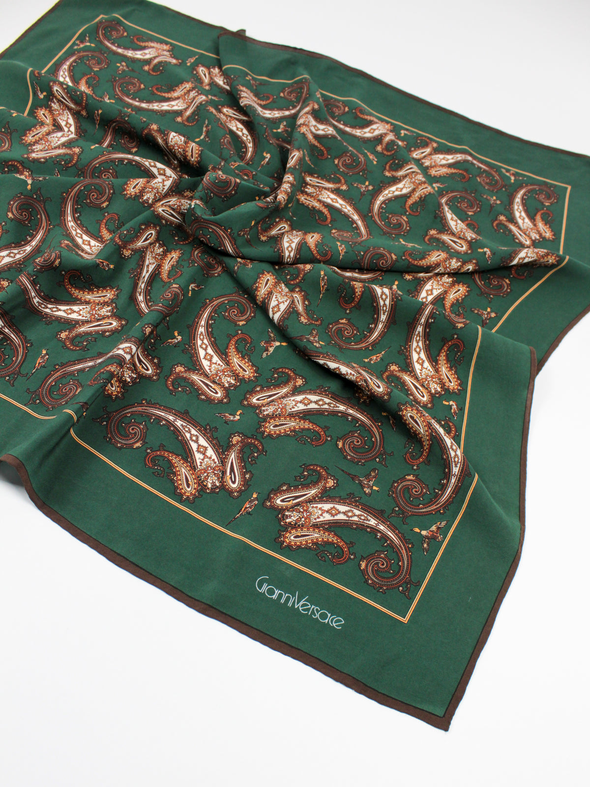 Foulard vintage Gianni Versace – Paisley verde bosco