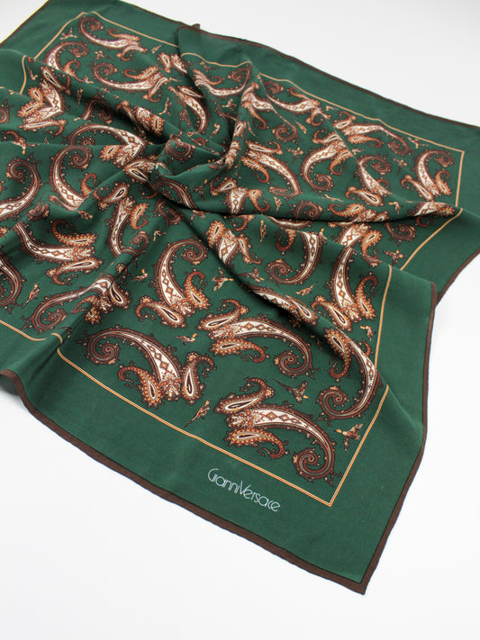 Foulard vintage Gianni Versace – Paisley verde bosco