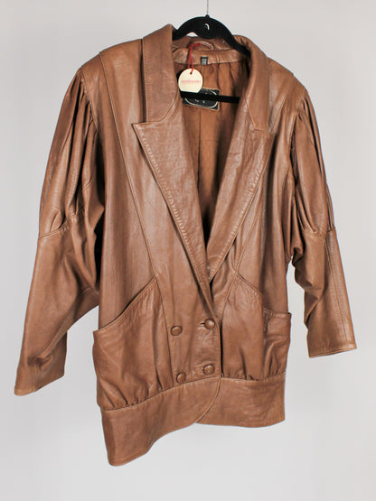 Giacca vintage in vera pelle marrone – Randy’s