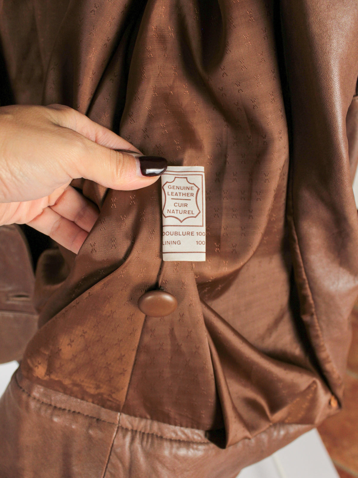 Giacca vintage in vera pelle marrone – Randy’s