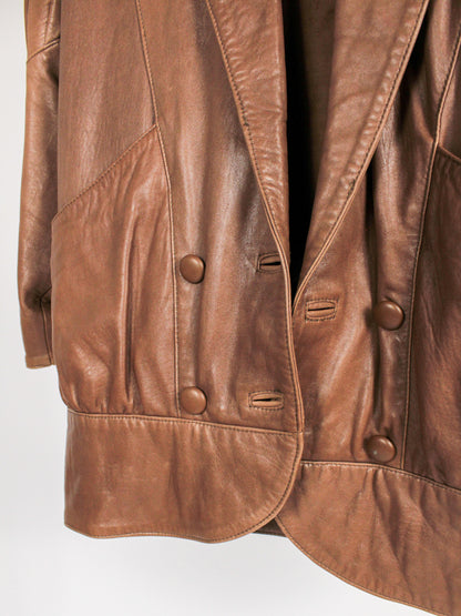 Giacca vintage in vera pelle marrone – Randy’s