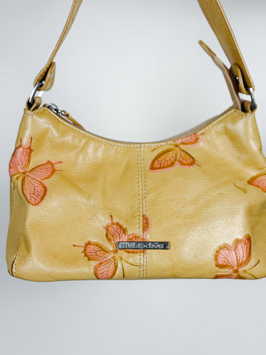 Borsa Mila Schön vintage Y2K in vera pelle con farfalle Made in Italy