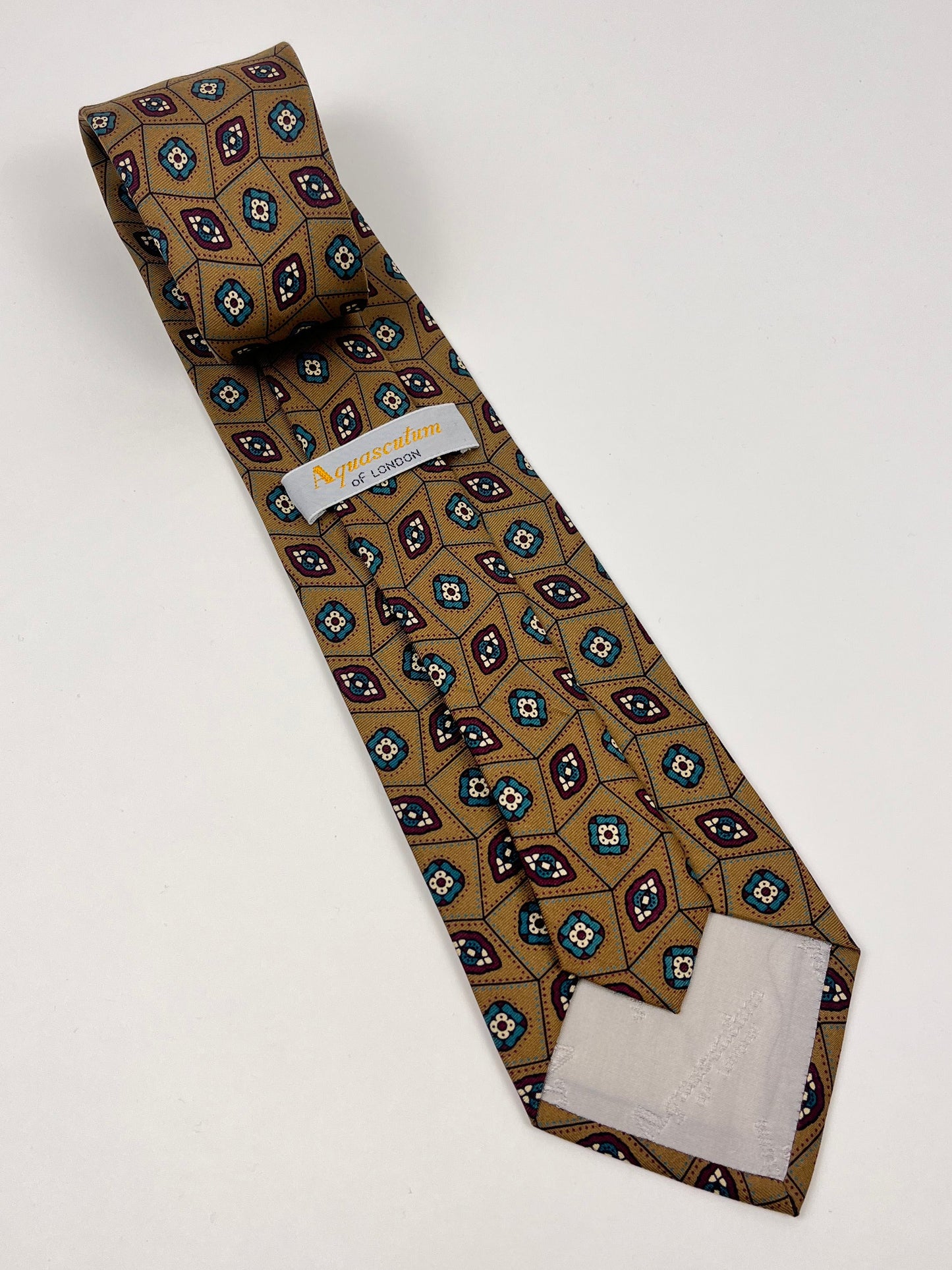 Cravatta Aquascutum Vintage Seta 100% Geometrica Made in Italy
