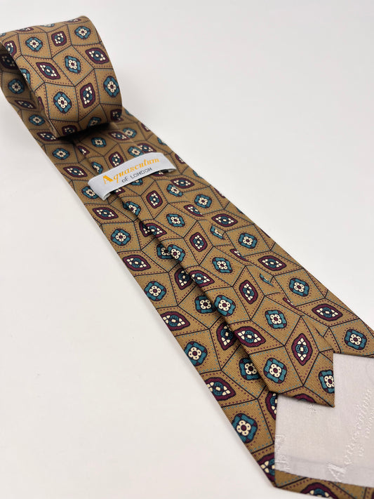Cravatta Aquascutum Vintage Seta 100% Geometrica Made in Italy