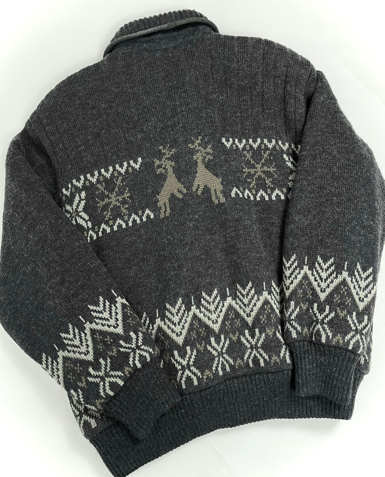 Cardigan Vintage Uomo Grigio Acrilico e Lana Made in Italy