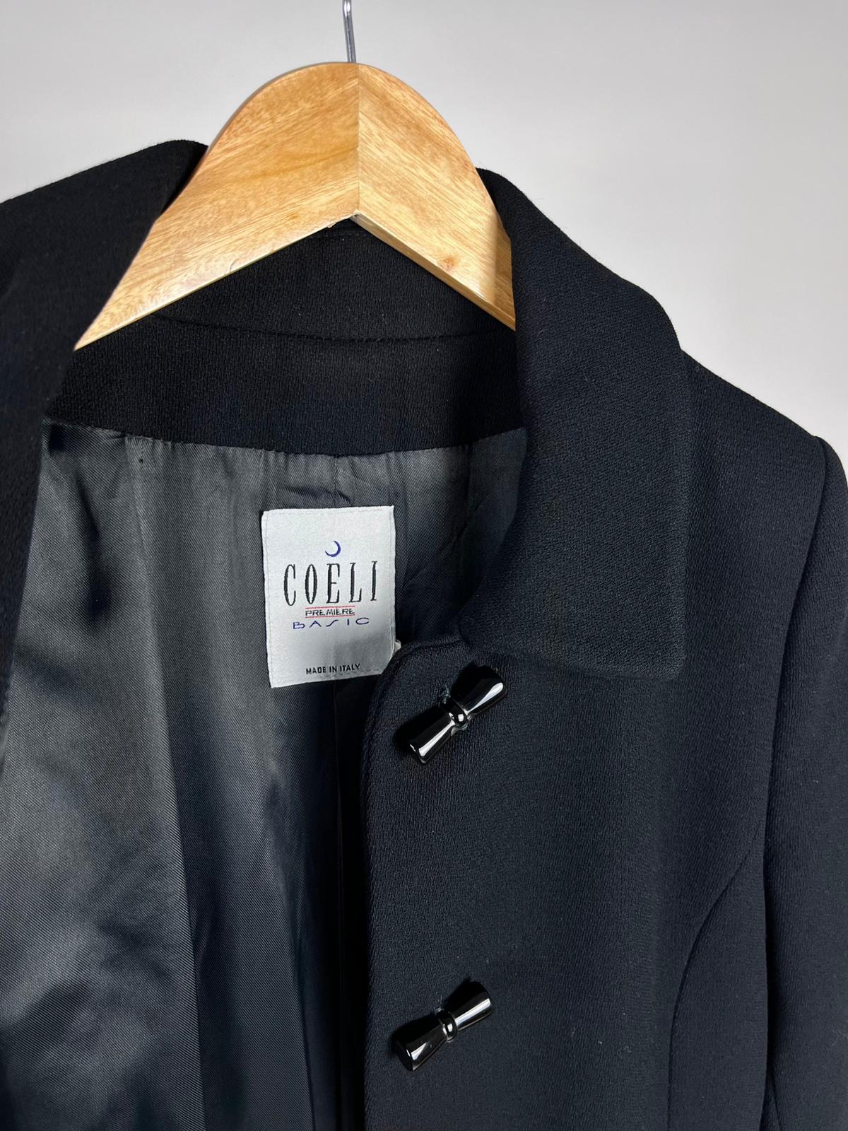 Cappotto Nero Lungo Donna Lana Vintage Made in Italy