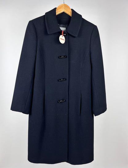 Cappotto Nero Lungo Donna Lana Vintage Made in Italy