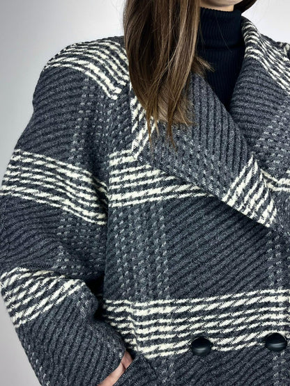 Cappotto Vintage Donna Fiorella Rubino 100% Lana Anni '90 Made in Italy