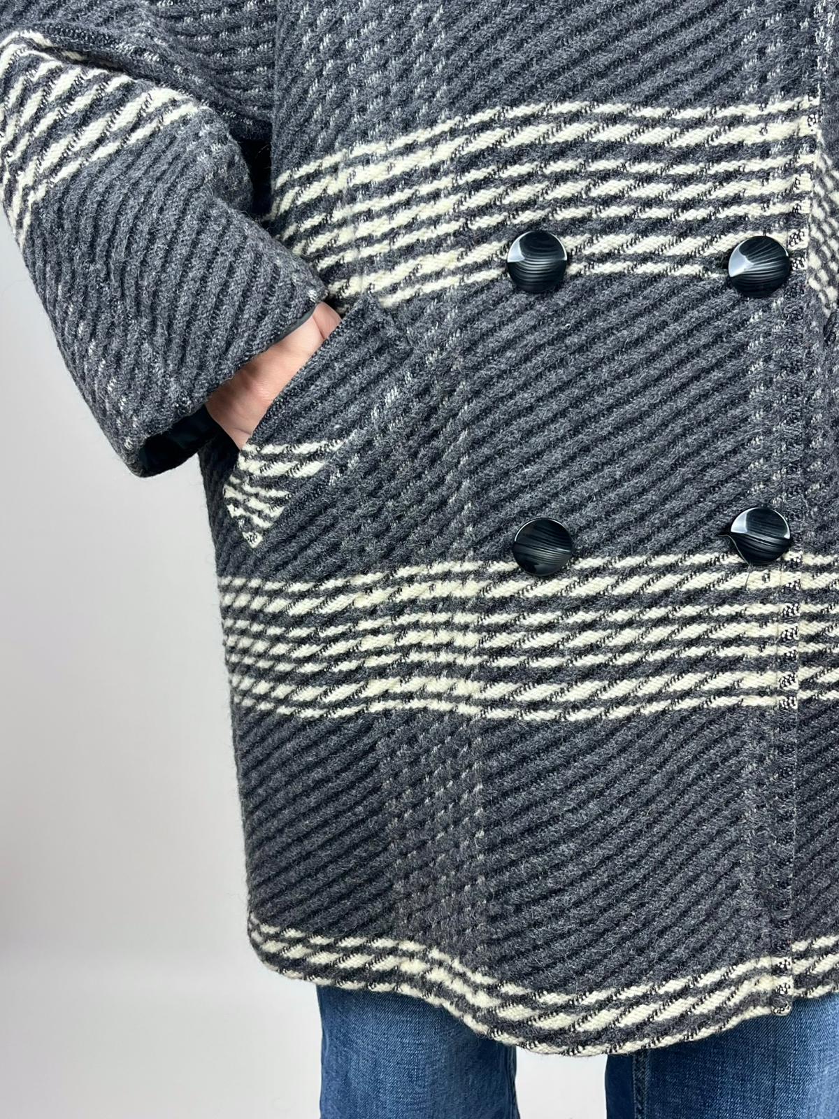 Cappotto Vintage Donna Fiorella Rubino 100% Lana Anni '90 Made in Italy