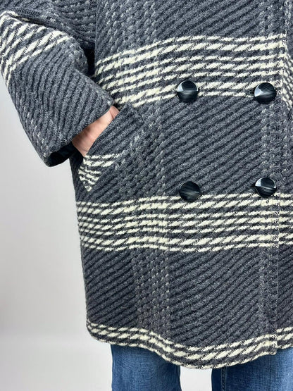 Cappotto Vintage Donna Fiorella Rubino 100% Lana Anni '90 Made in Italy