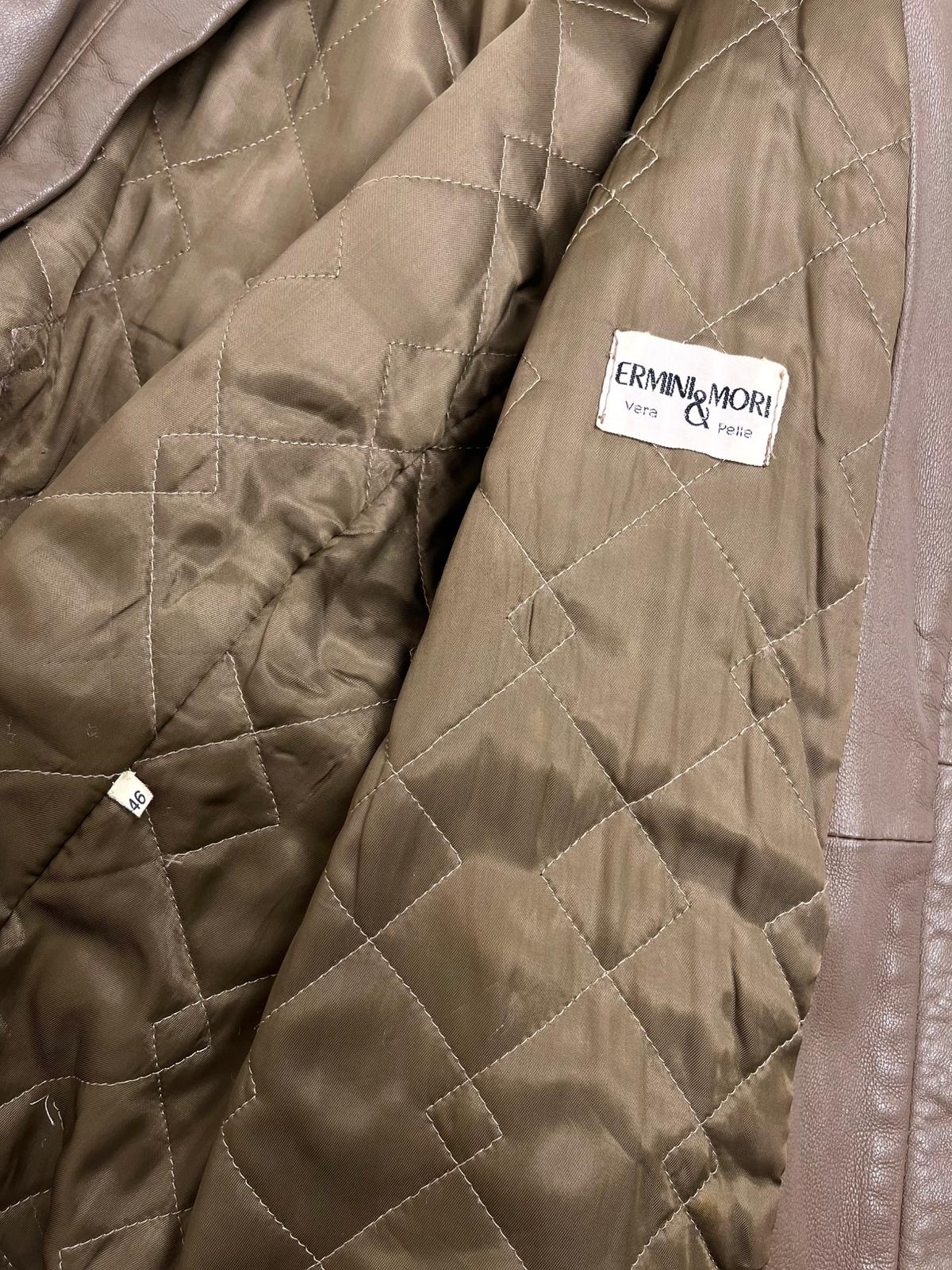 Giacca Vintage Donna Vera Pelle con Cintura Anni '80 Made in Italy