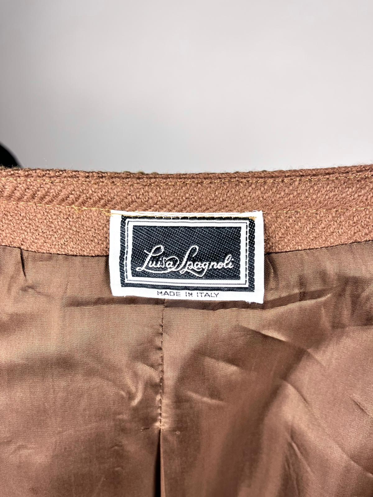 Giacca Vintage Luisa Spagnoli Lana Marrone Anni '80 Made in Italy