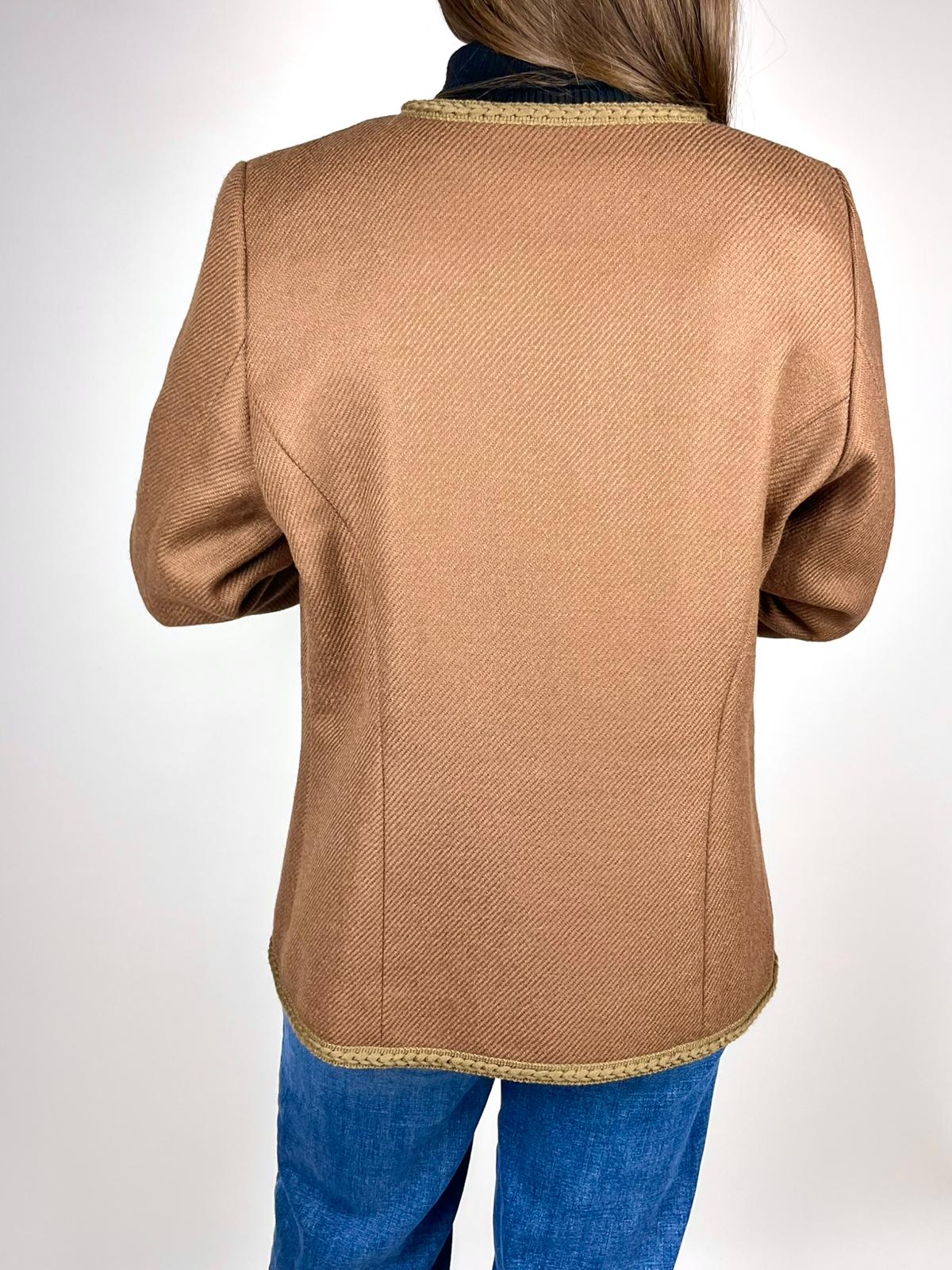 Giacca Vintage Luisa Spagnoli Lana Marrone Anni '80 Made in Italy