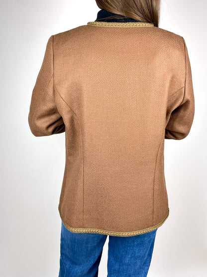 Giacca Vintage Luisa Spagnoli Lana Marrone Anni '80 Made in Italy
