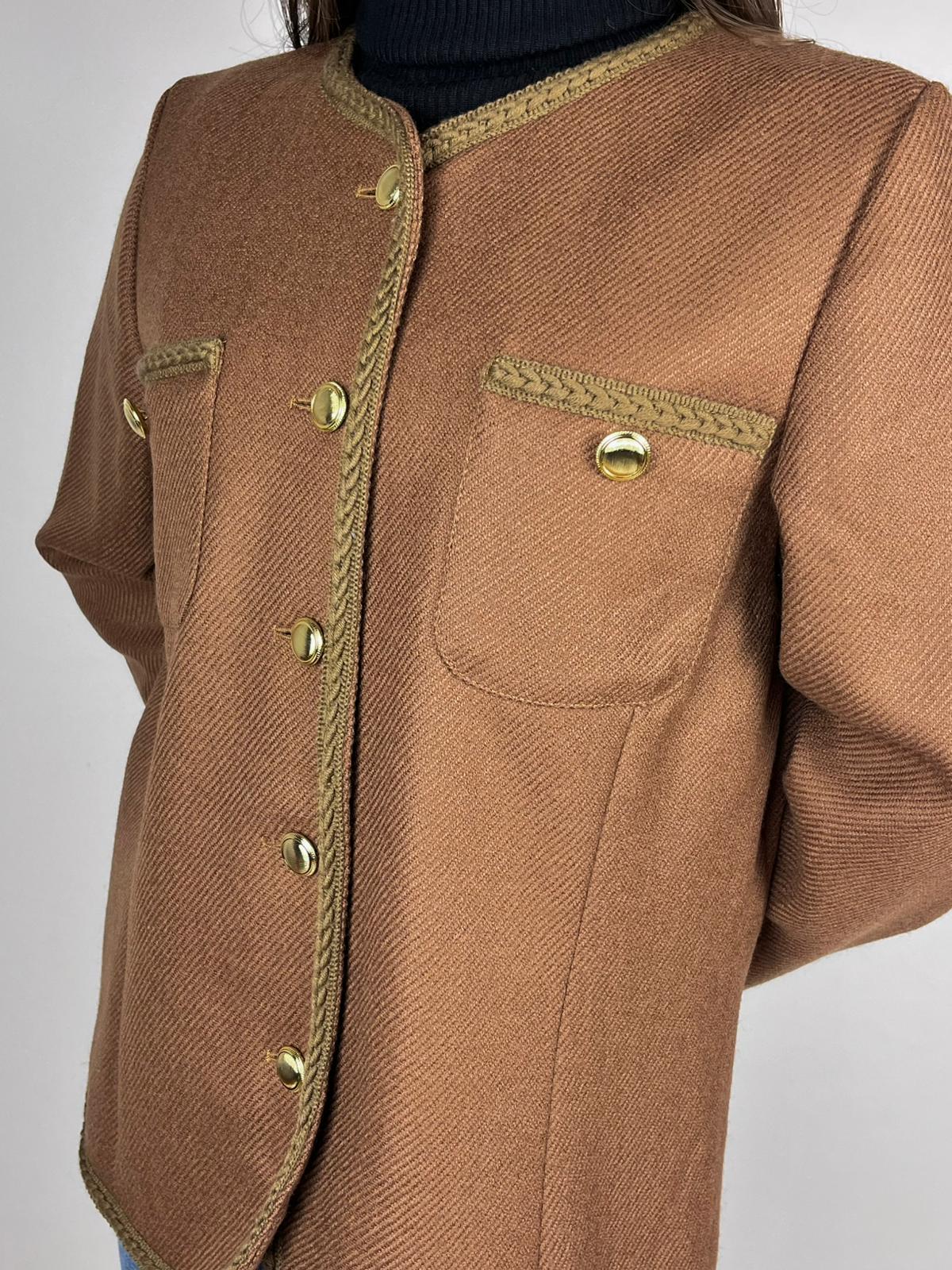 Giacca Vintage Luisa Spagnoli Lana Marrone Anni '80 Made in Italy